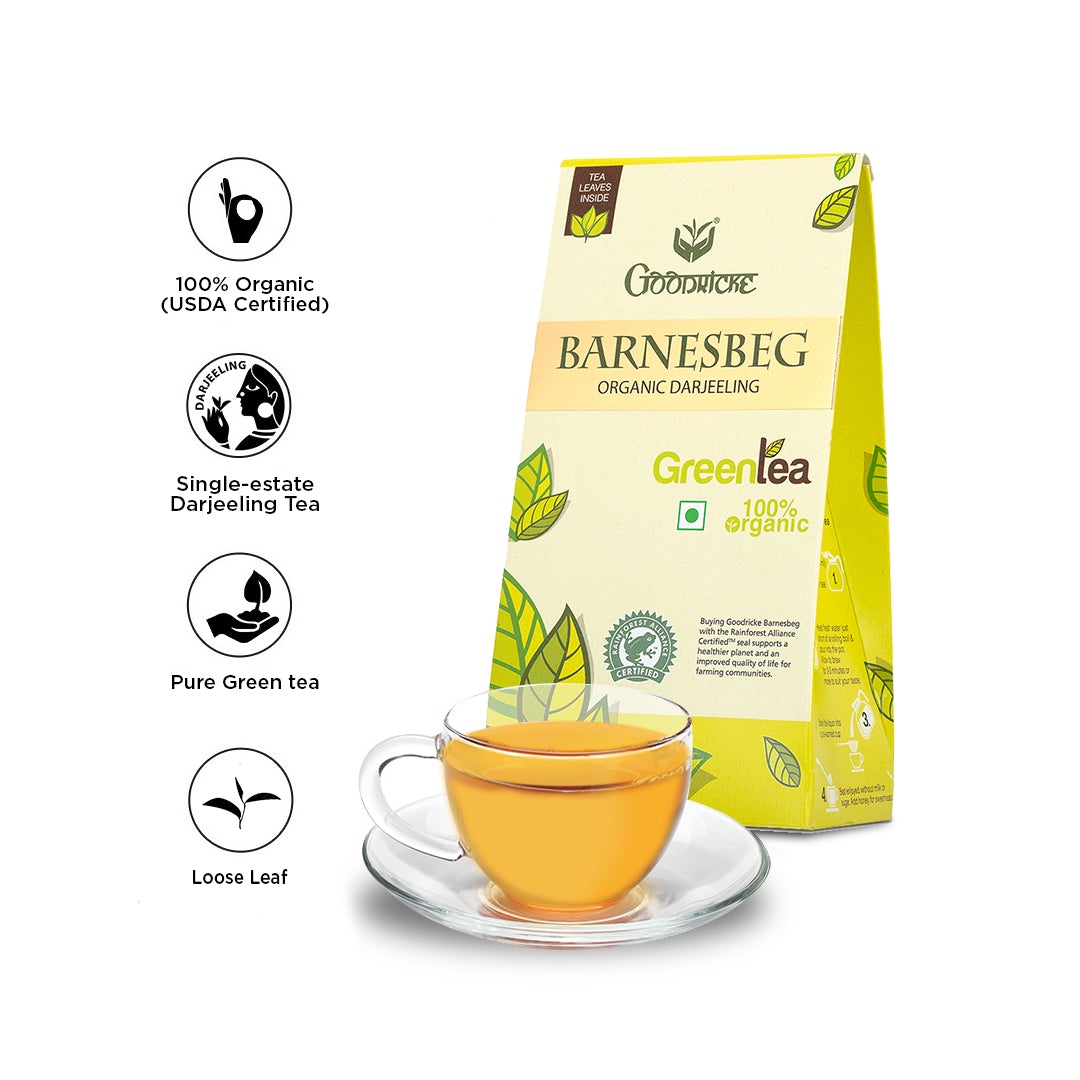Barnesbeg Organic Darjeeling Green Tea - 100 gms (Pack of 5)