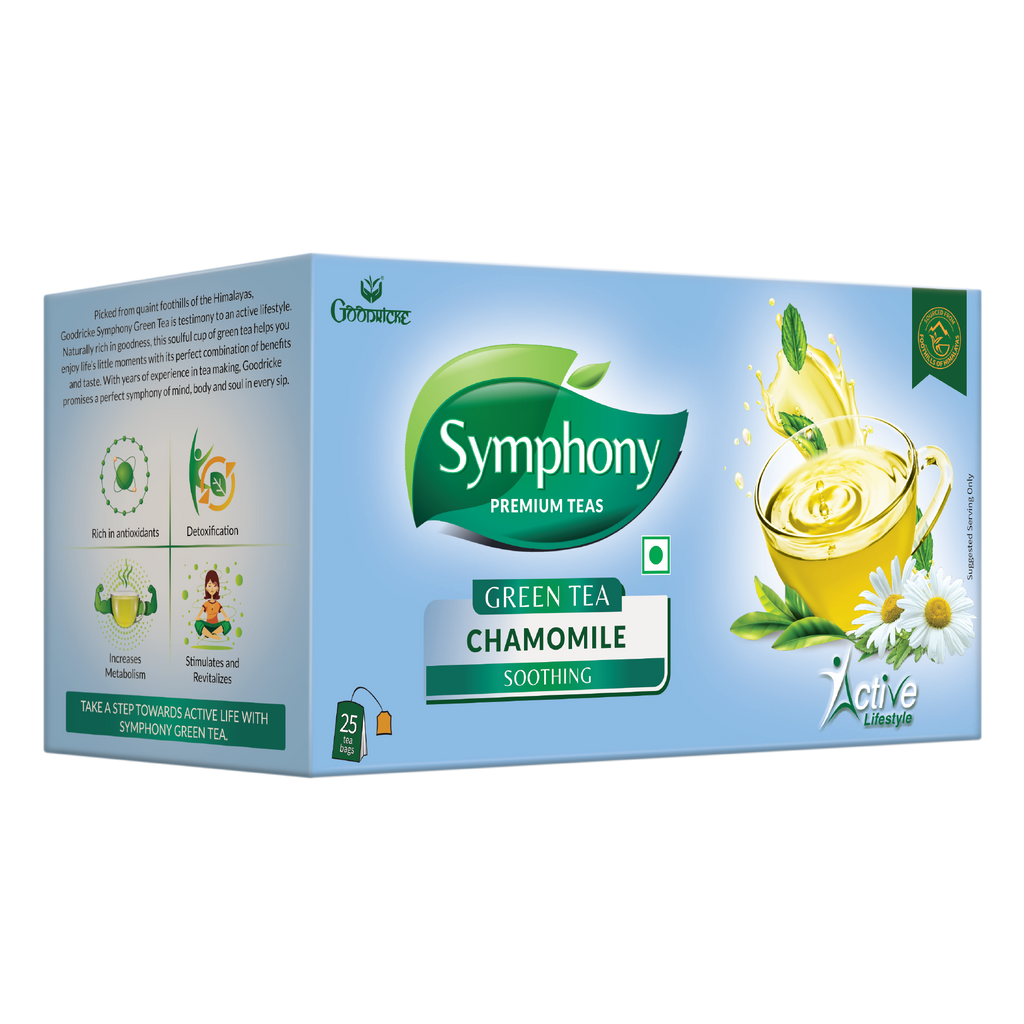 Symphony Chamomile Green Tea, 25 Tea Bags (Pack of 6)