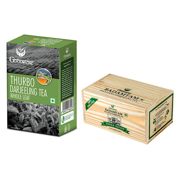 Thurbo Whole leaf -250 gms + Badamtam Single Estate Organic Darjeeling Tea- 250 gms (COMBO OFFERS) Pack of 2