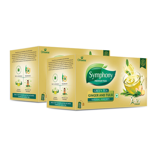 Symphony Ginger & Tulsi Green Tea, 25 Tea Bags (Pack of 6)