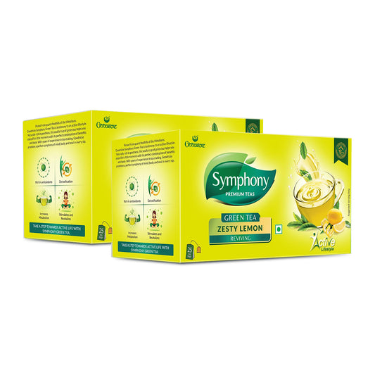 Symphony Zesty Lemon Green Tea, 25 Tea Bags (Pack of 6)