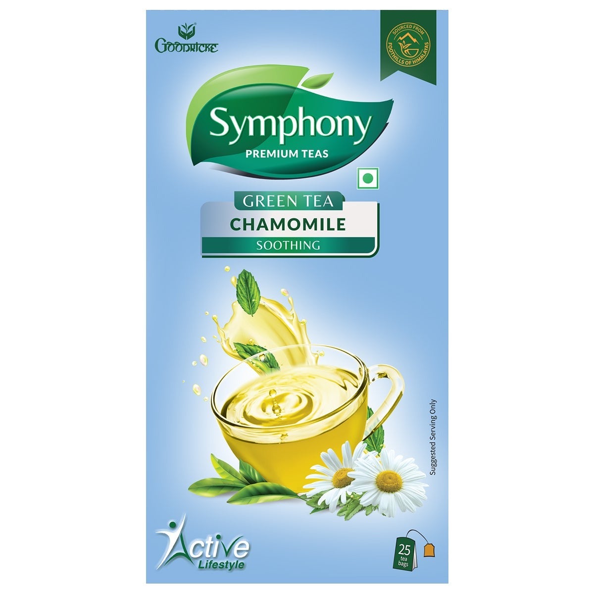 Symphony Chamomile Green Tea, 25 Tea Bags (Pack of 6)