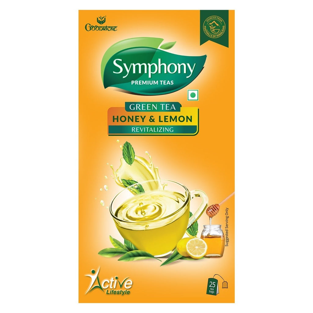 Symphony Lemon & Honey Green Tea, 25 Tea Bags (Pack of 6)