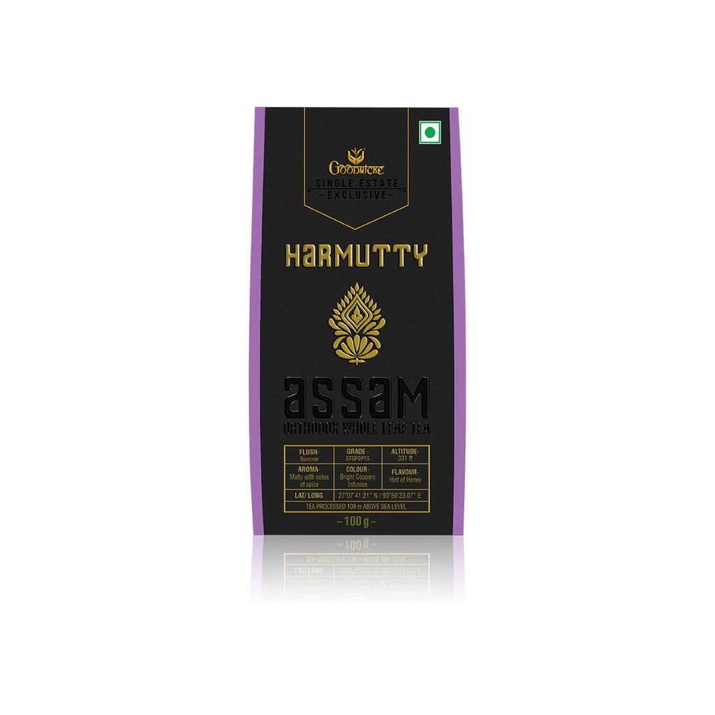 Harmutty Single Estate Assam Orthodox Whole Leaf Tea - 100gm (Pack of 2)