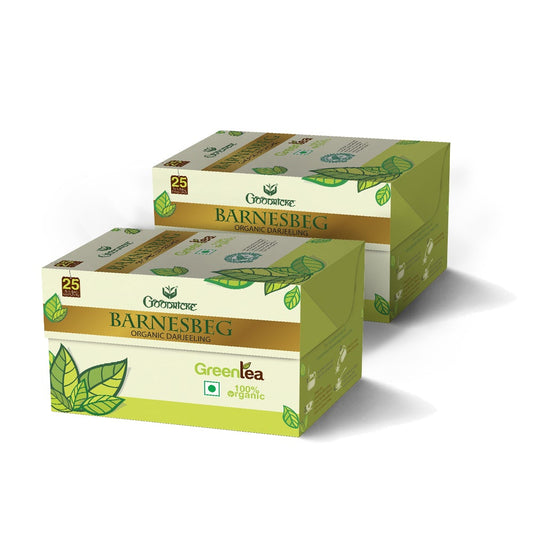 Barnesbeg Organic Darjeeling Green Tea, 25Tea Bags (Pack of 5)